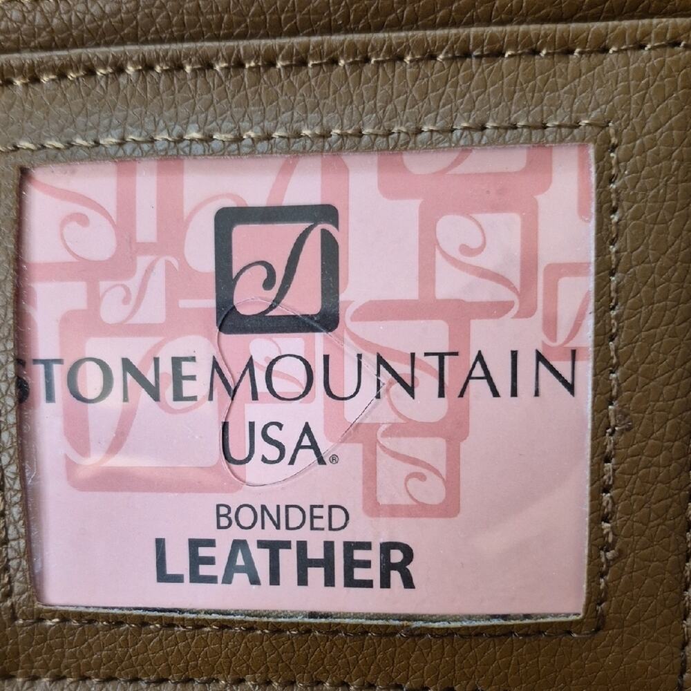 Stone Mountain Accessories Black Pebbled Wristlet Wallet with Tan Strap - Picture 14 of 16